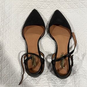 Halogen Haava-Lea Black Matte Snake Print Flats Size 8.5